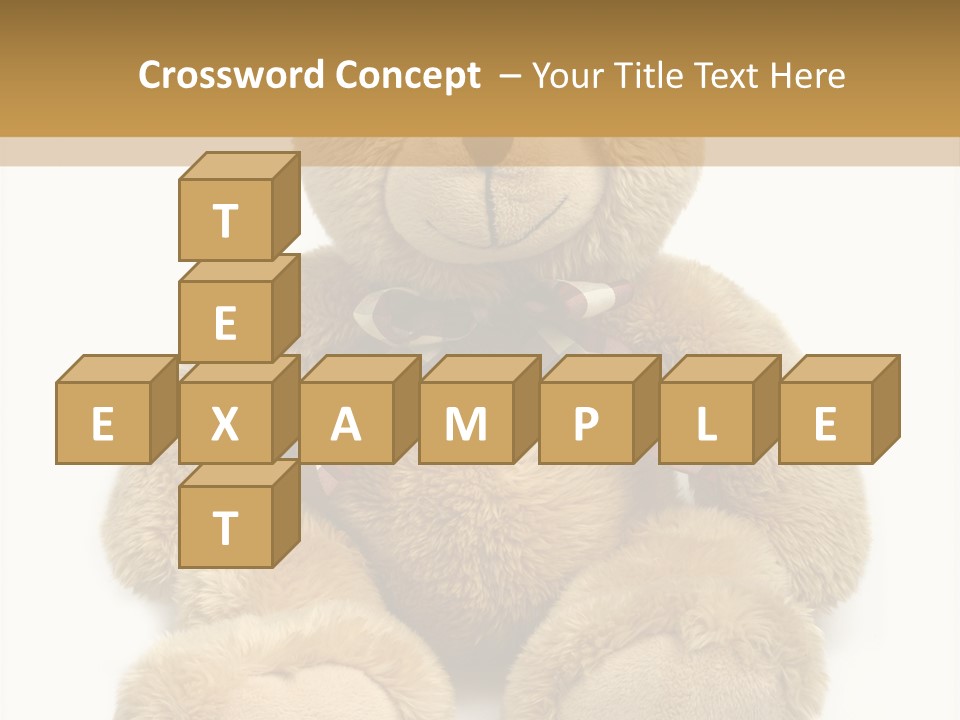 A Brown Teddy Bear With A Checkered Bow On It's Neck PowerPoint Template