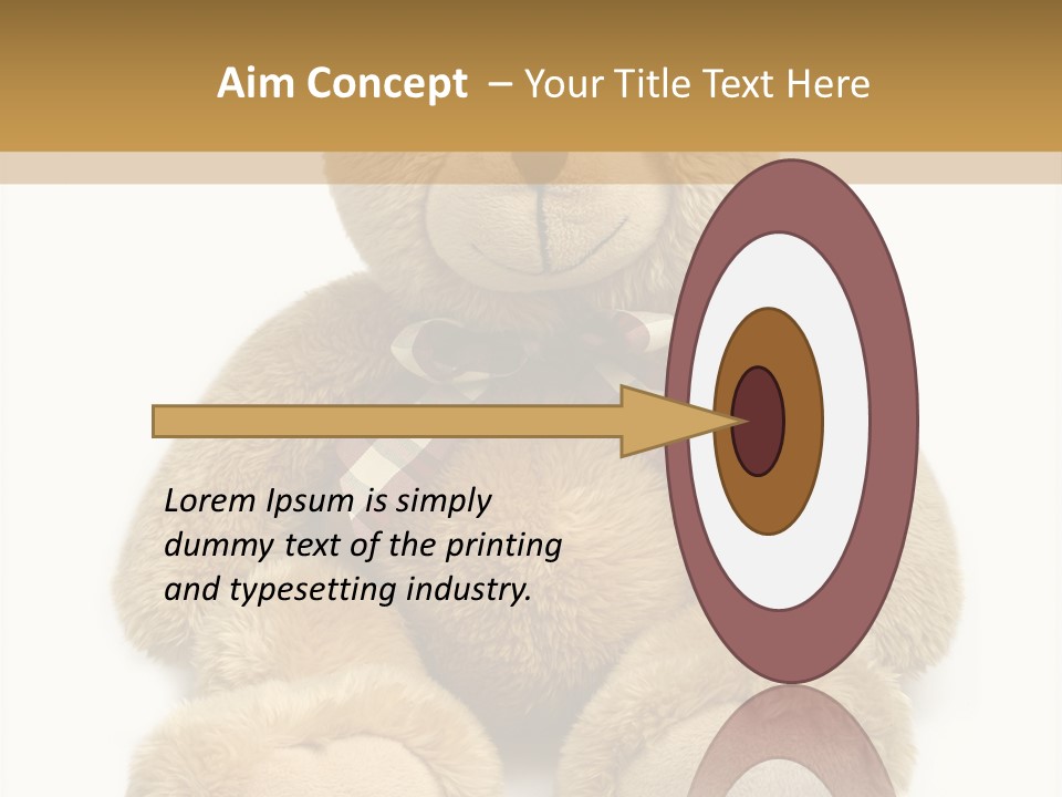 A Brown Teddy Bear With A Checkered Bow On It's Neck PowerPoint Template