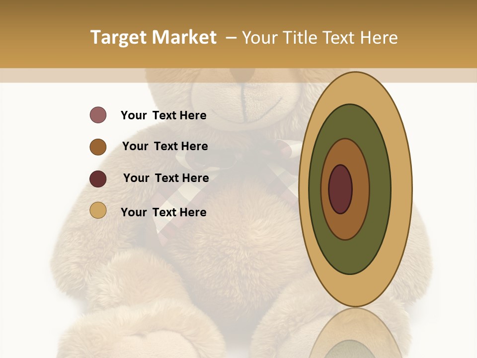 A Brown Teddy Bear With A Checkered Bow On It's Neck PowerPoint Template
