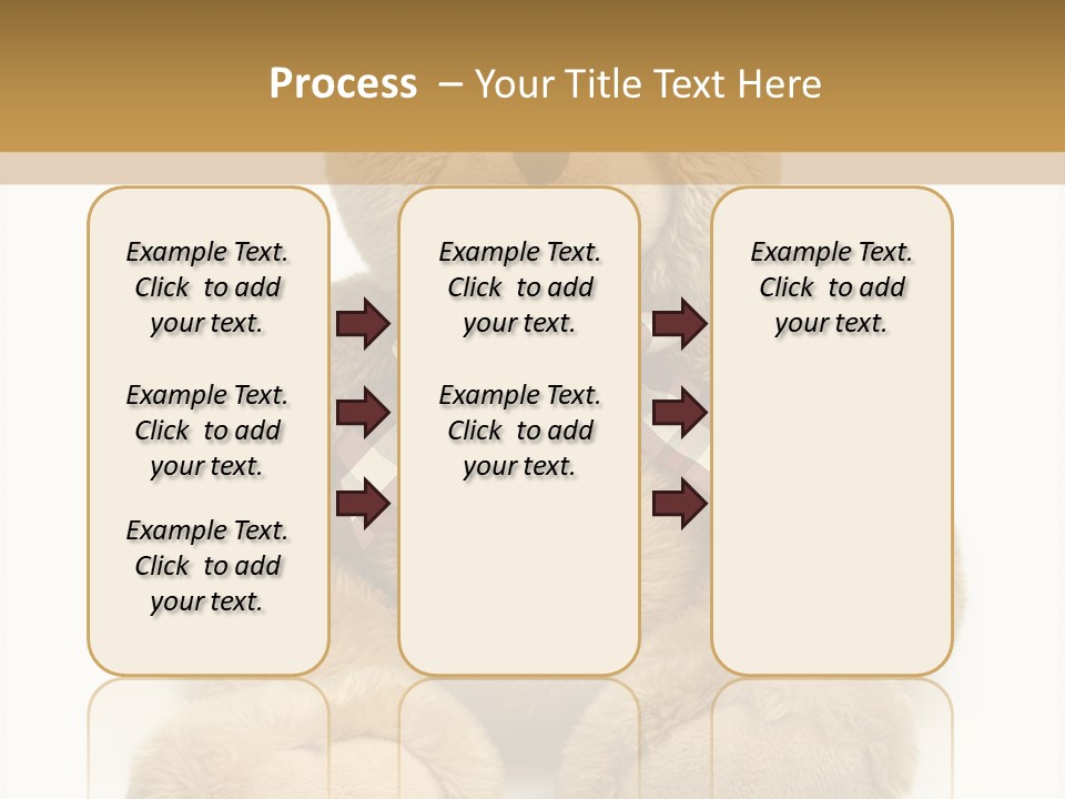 A Brown Teddy Bear With A Checkered Bow On It's Neck PowerPoint Template