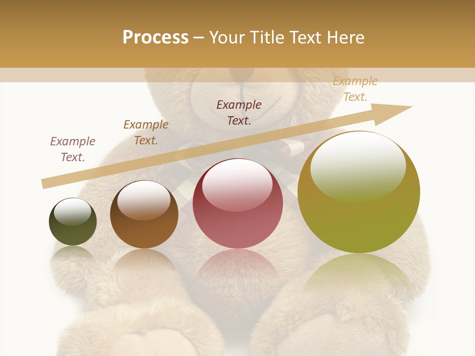 A Brown Teddy Bear With A Checkered Bow On It's Neck PowerPoint Template