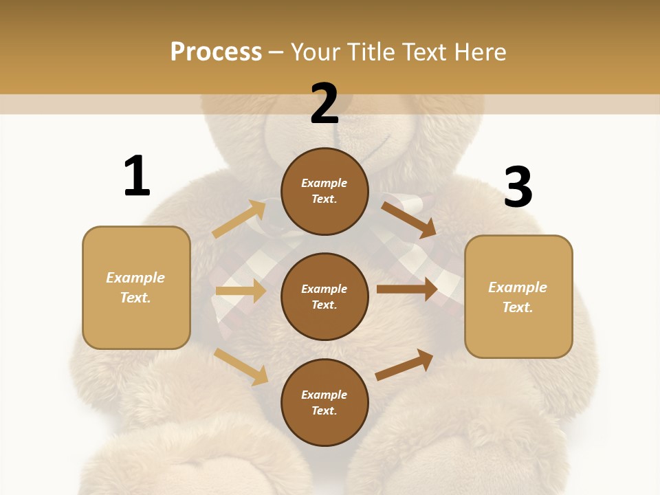 A Brown Teddy Bear With A Checkered Bow On It's Neck PowerPoint Template