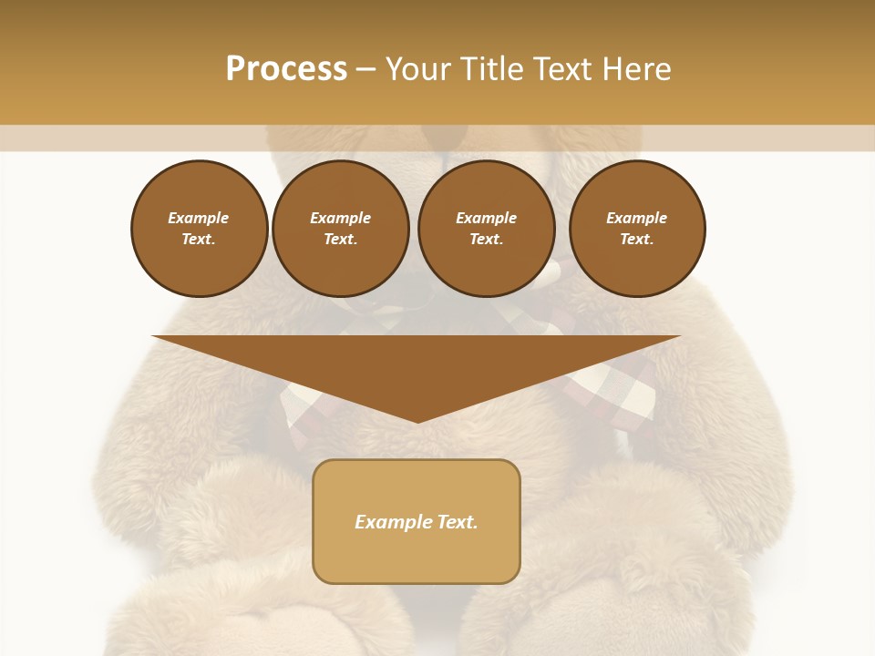 A Brown Teddy Bear With A Checkered Bow On It's Neck PowerPoint Template