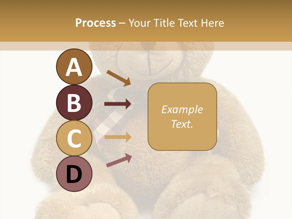 A Brown Teddy Bear With A Checkered Bow On It's Neck PowerPoint Template