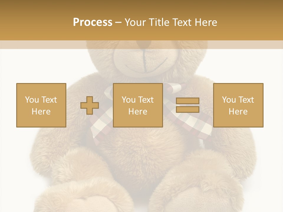 A Brown Teddy Bear With A Checkered Bow On It's Neck PowerPoint Template
