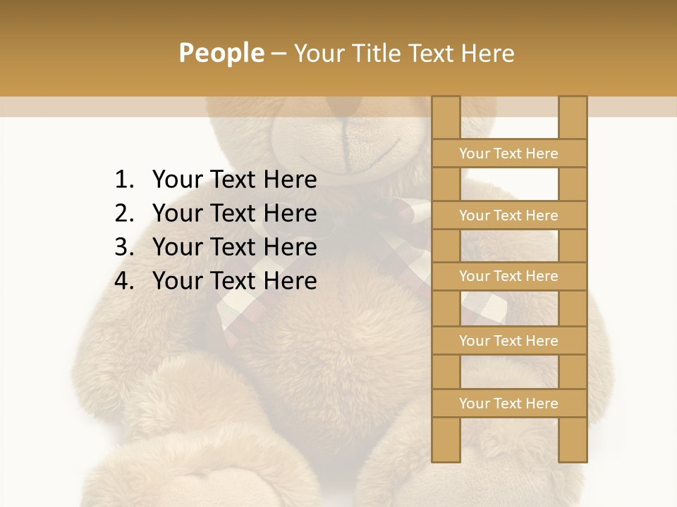 A Brown Teddy Bear With A Checkered Bow On It's Neck PowerPoint Template