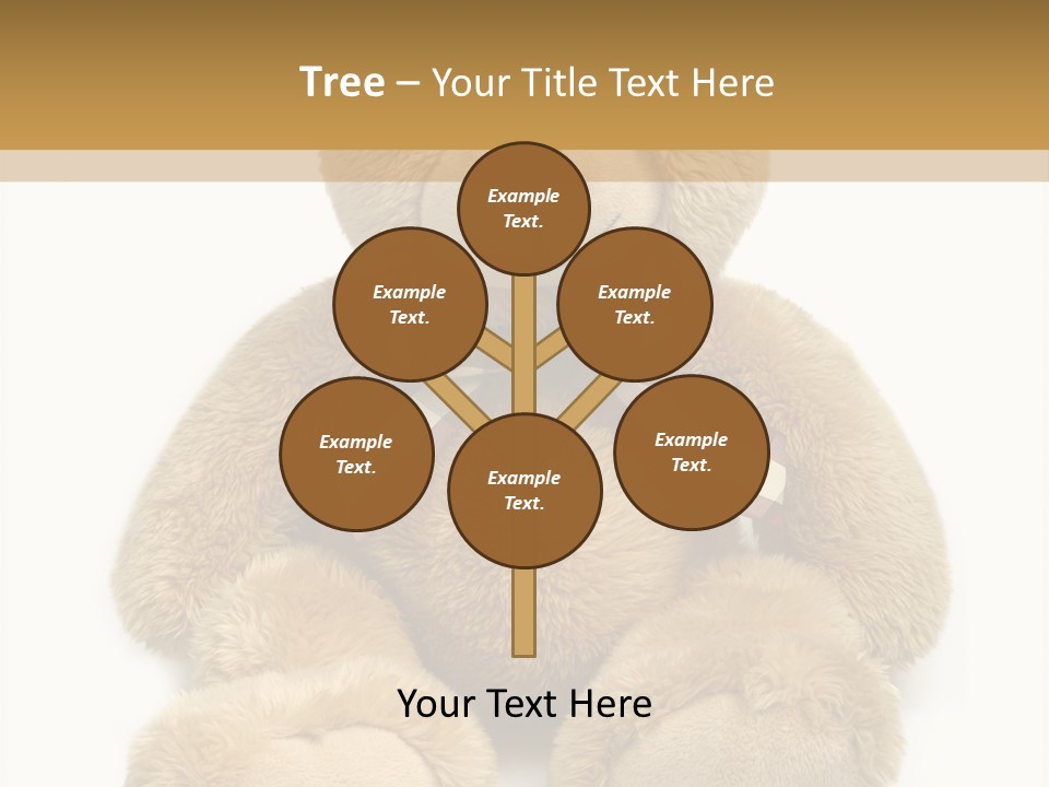 A Brown Teddy Bear With A Checkered Bow On It's Neck PowerPoint Template