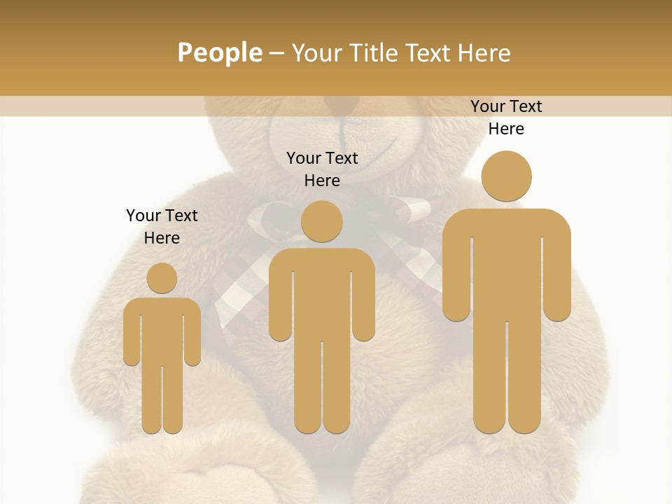 A Brown Teddy Bear With A Checkered Bow On It's Neck PowerPoint Template