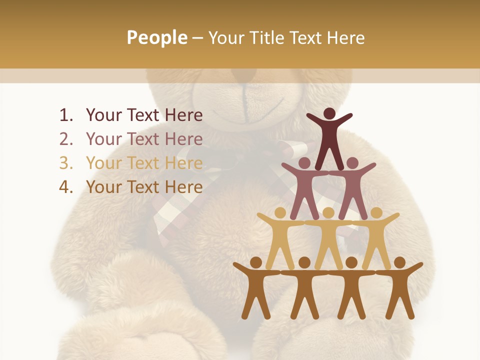 A Brown Teddy Bear With A Checkered Bow On It's Neck PowerPoint Template