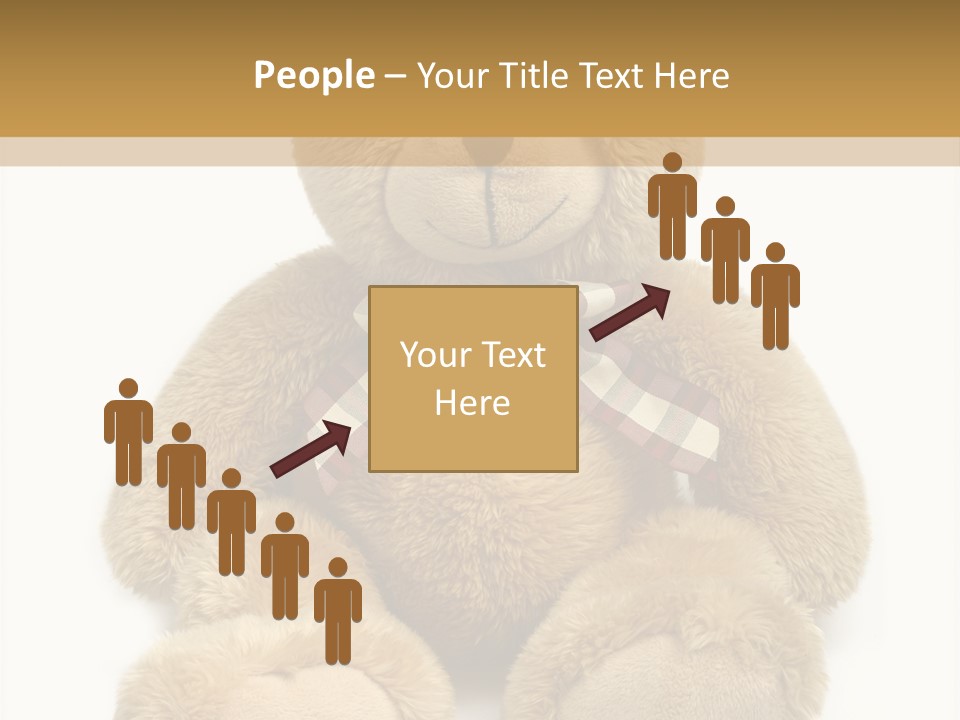 A Brown Teddy Bear With A Checkered Bow On It's Neck PowerPoint Template