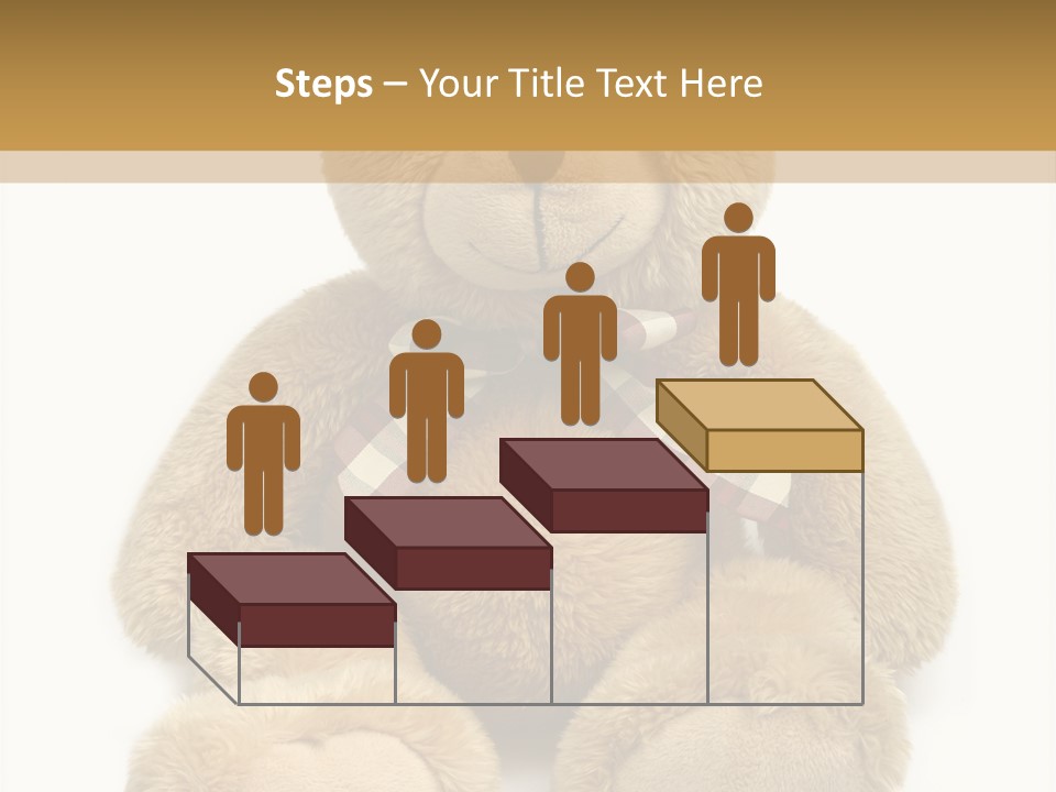 A Brown Teddy Bear With A Checkered Bow On It's Neck PowerPoint Template