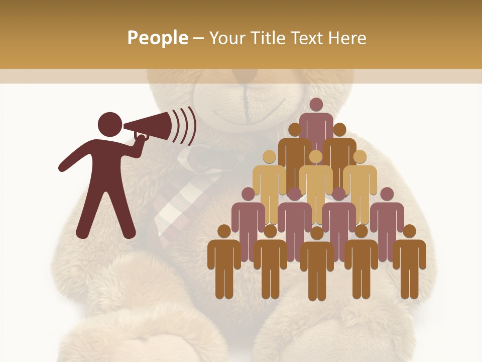 A Brown Teddy Bear With A Checkered Bow On It's Neck PowerPoint Template