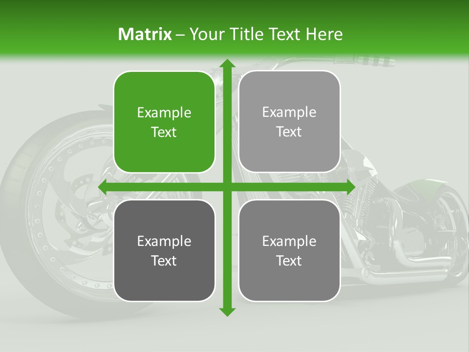 A Green And Black Motorcycle On A Gray Background PowerPoint Template
