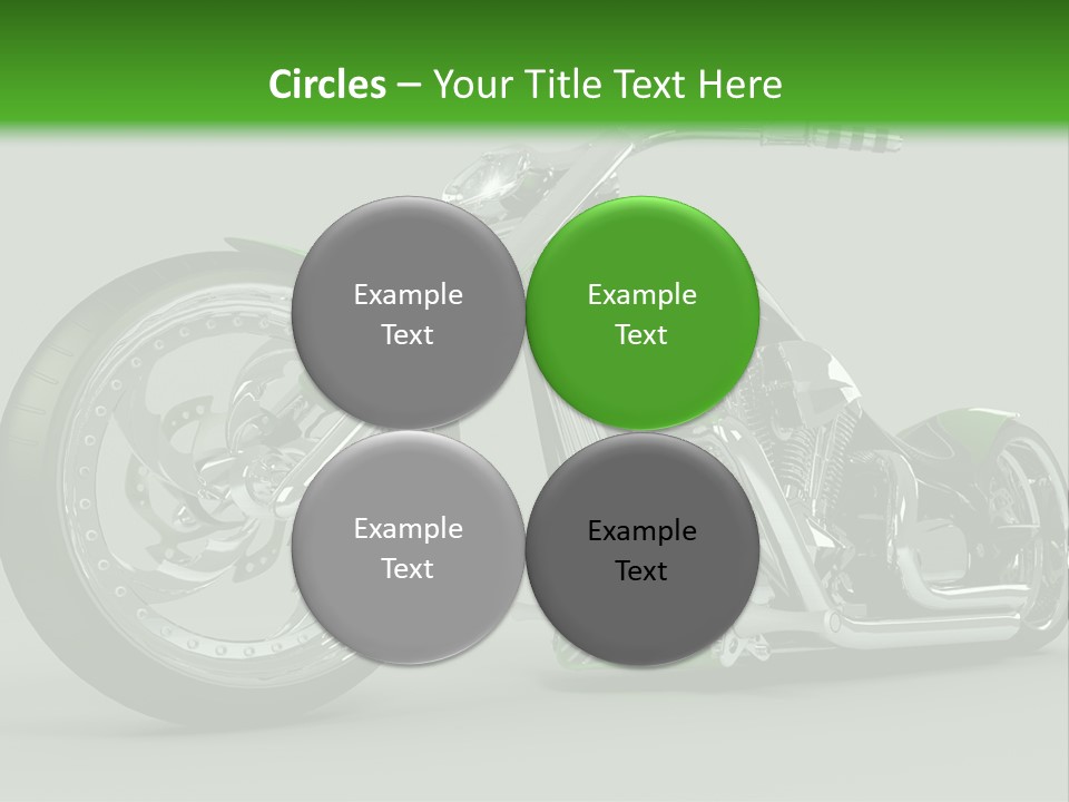 A Green And Black Motorcycle On A Gray Background PowerPoint Template