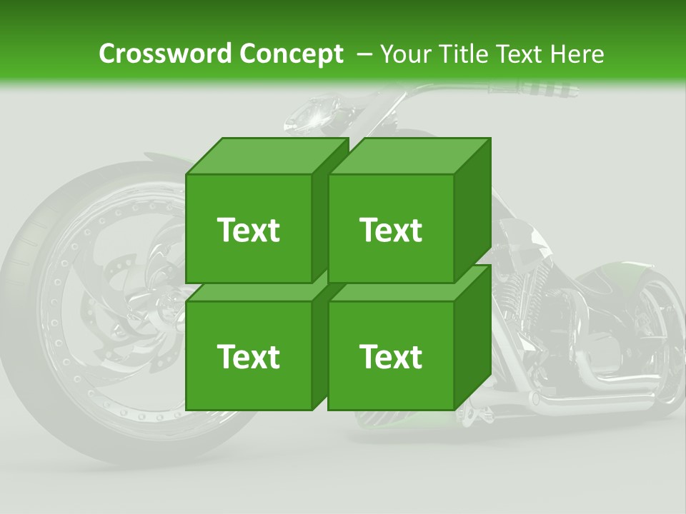 A Green And Black Motorcycle On A Gray Background PowerPoint Template