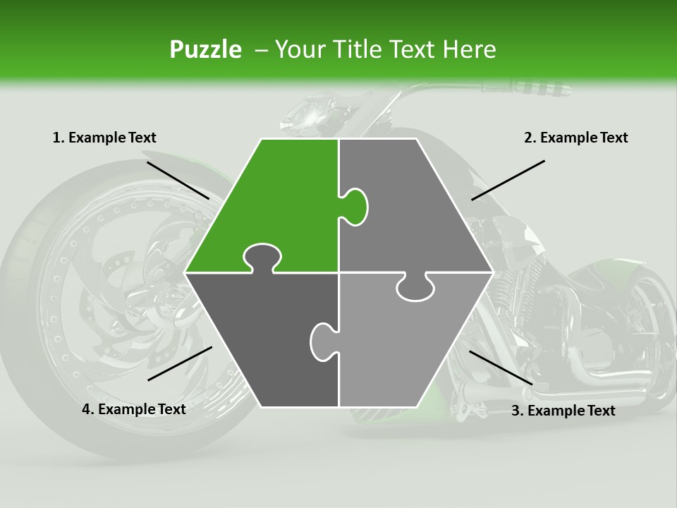 A Green And Black Motorcycle On A Gray Background PowerPoint Template