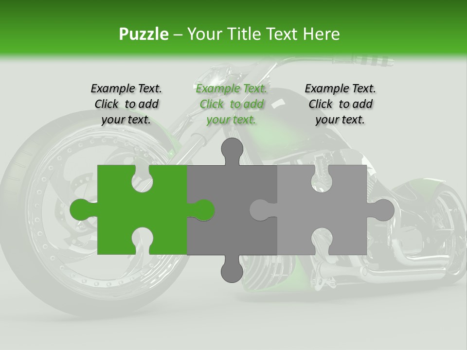 A Green And Black Motorcycle On A Gray Background PowerPoint Template