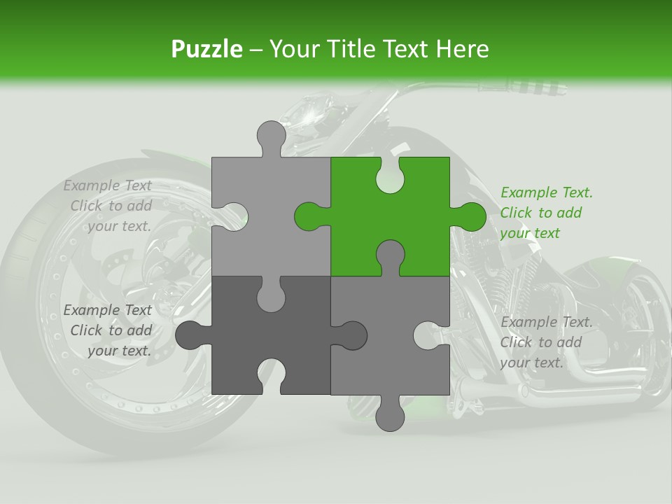 A Green And Black Motorcycle On A Gray Background PowerPoint Template