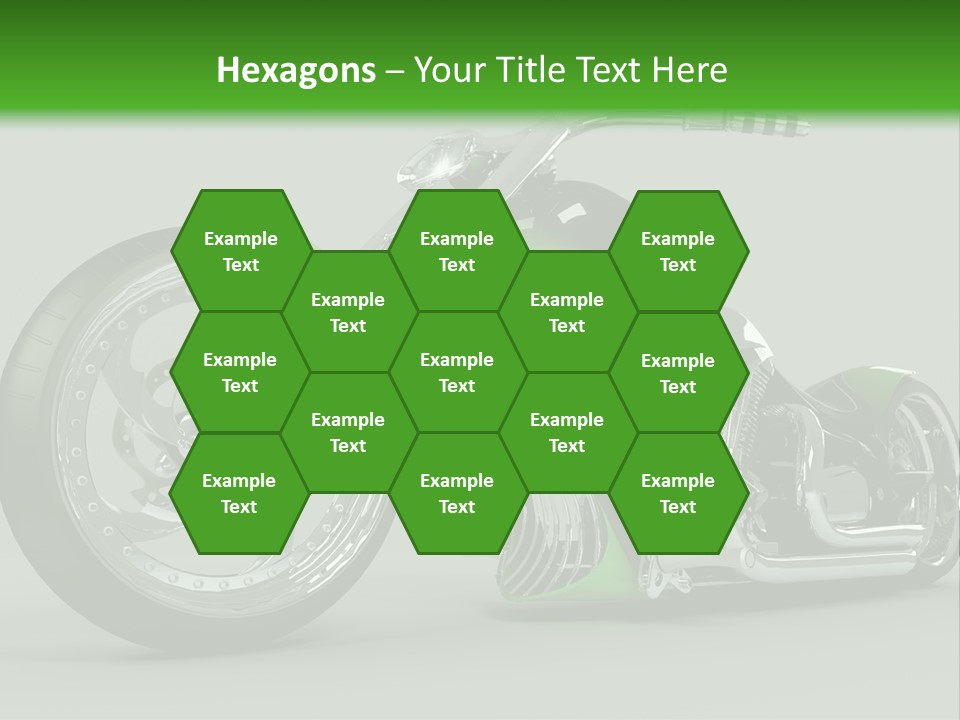 A Green And Black Motorcycle On A Gray Background PowerPoint Template