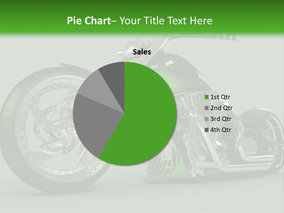A Green And Black Motorcycle On A Gray Background PowerPoint Template