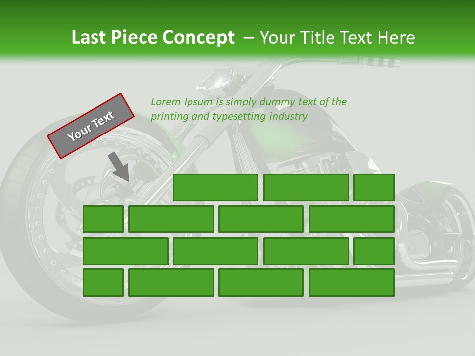 A Green And Black Motorcycle On A Gray Background PowerPoint Template