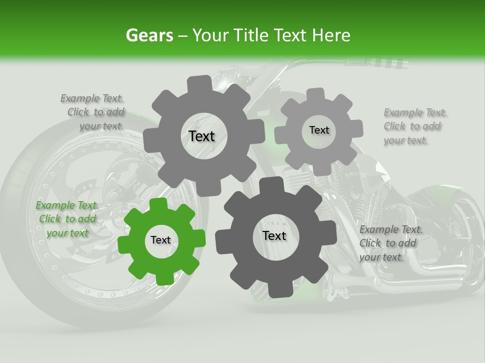 A Green And Black Motorcycle On A Gray Background PowerPoint Template