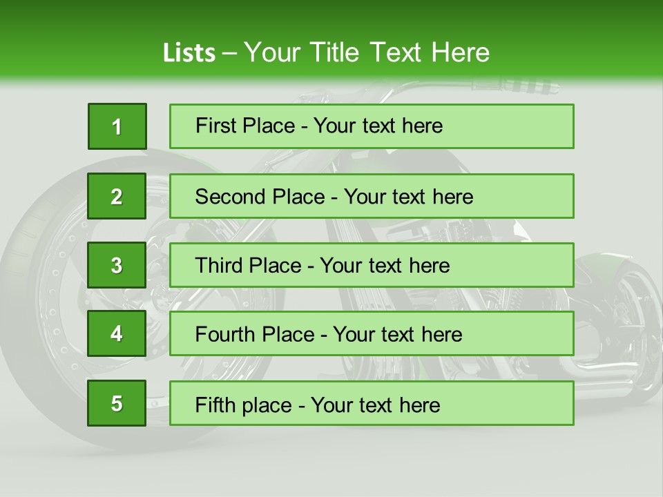 A Green And Black Motorcycle On A Gray Background PowerPoint Template