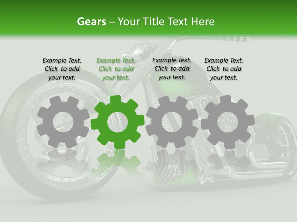 A Green And Black Motorcycle On A Gray Background PowerPoint Template
