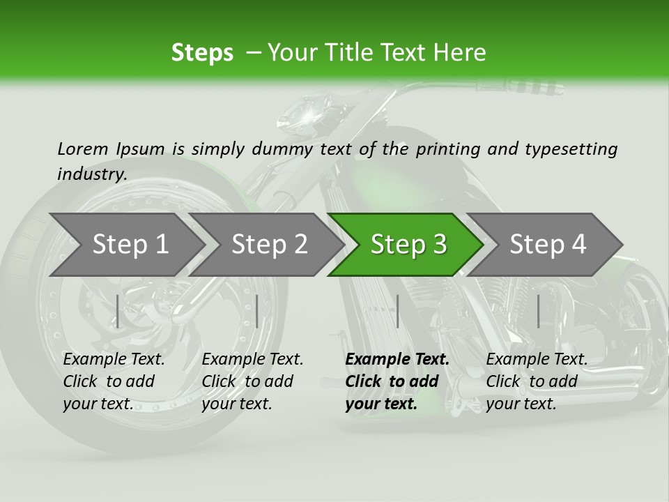 A Green And Black Motorcycle On A Gray Background PowerPoint Template
