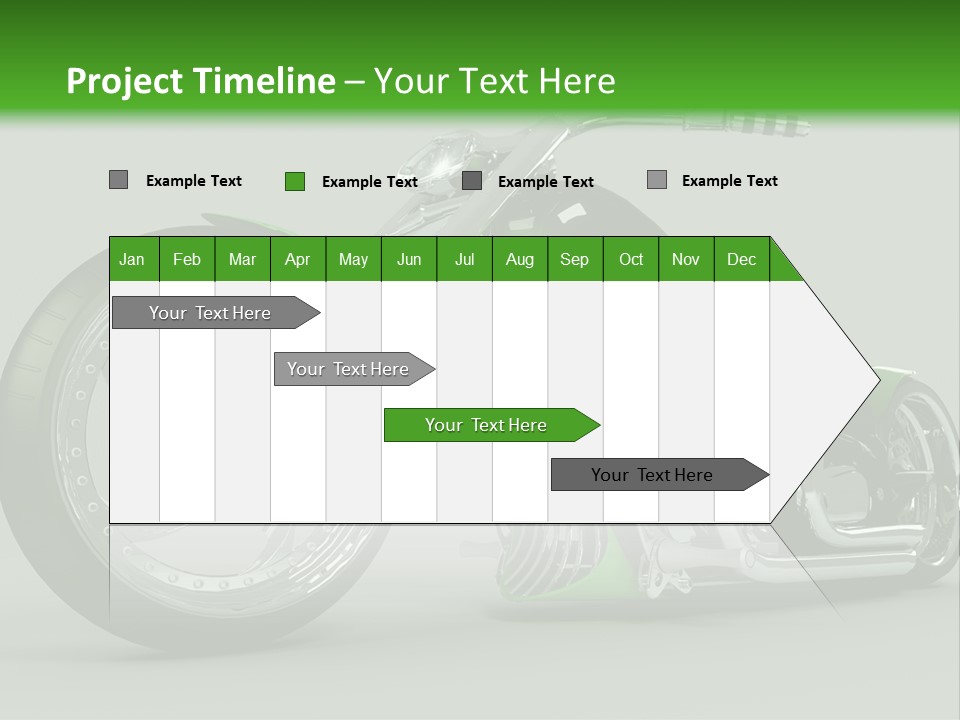 A Green And Black Motorcycle On A Gray Background PowerPoint Template
