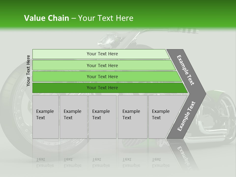 A Green And Black Motorcycle On A Gray Background PowerPoint Template
