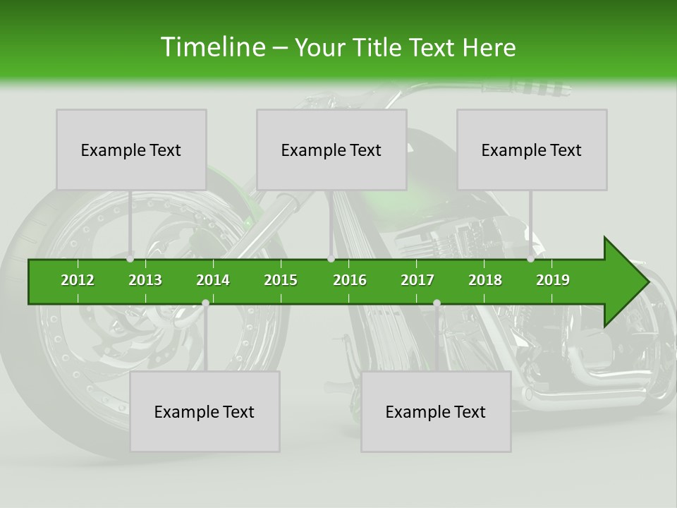 A Green And Black Motorcycle On A Gray Background PowerPoint Template