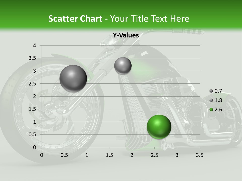 A Green And Black Motorcycle On A Gray Background PowerPoint Template