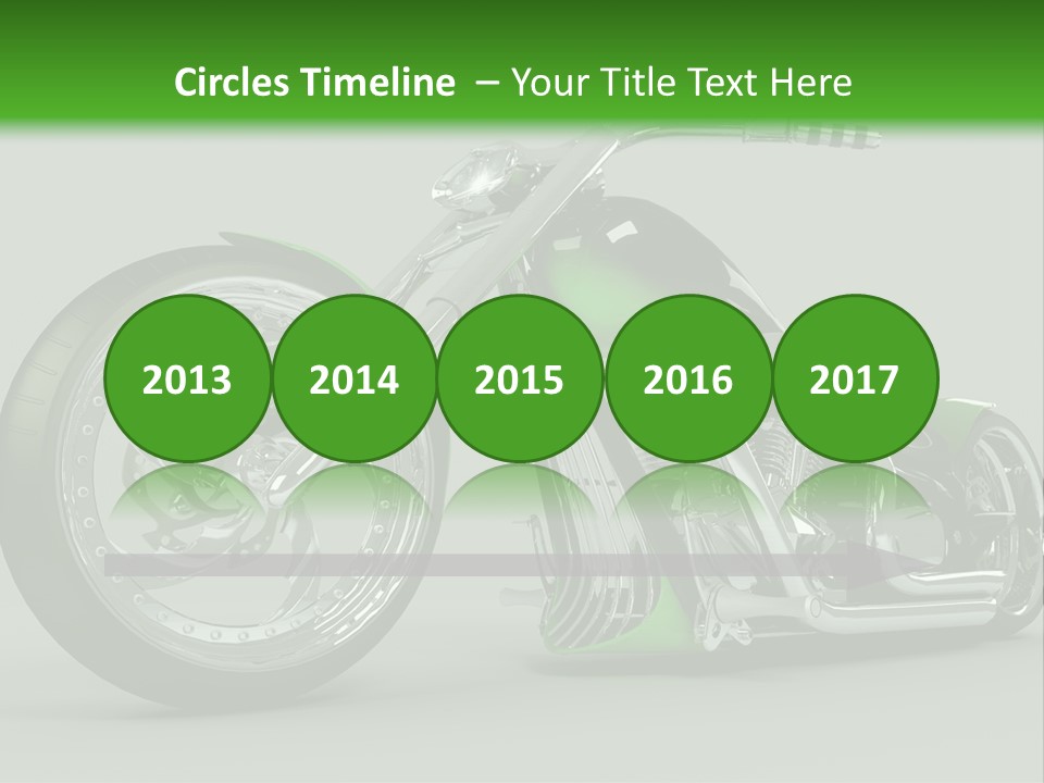 A Green And Black Motorcycle On A Gray Background PowerPoint Template