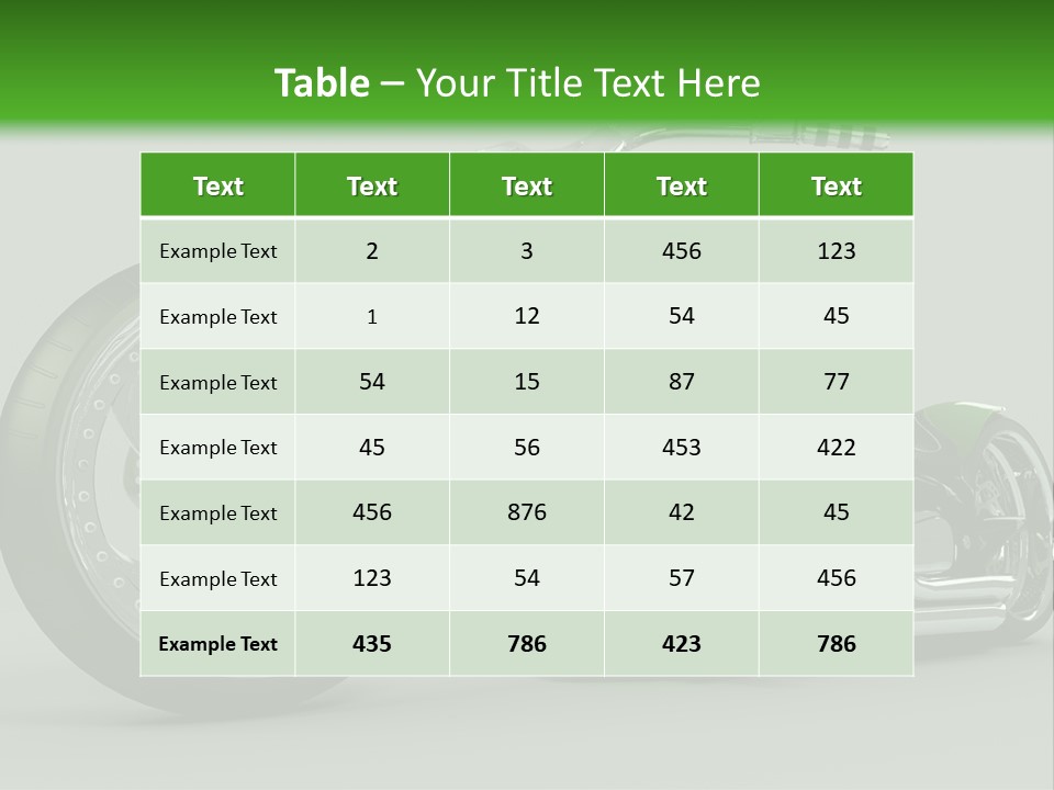 A Green And Black Motorcycle On A Gray Background PowerPoint Template