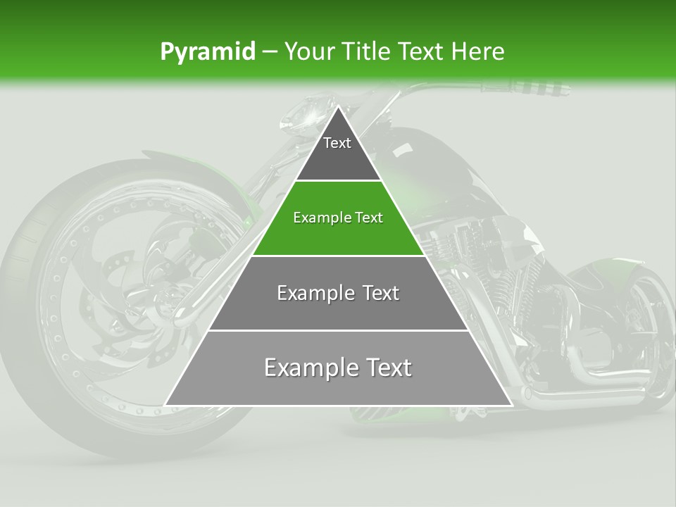 A Green And Black Motorcycle On A Gray Background PowerPoint Template