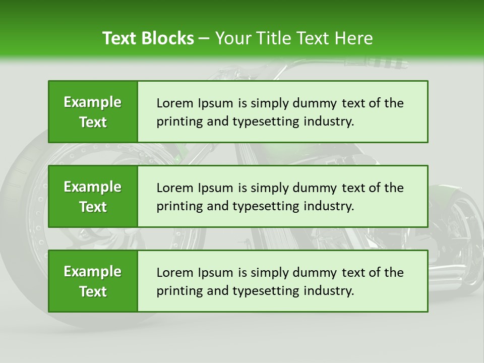 A Green And Black Motorcycle On A Gray Background PowerPoint Template