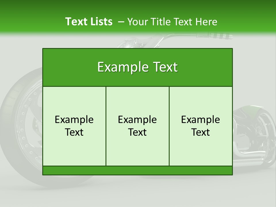 A Green And Black Motorcycle On A Gray Background PowerPoint Template