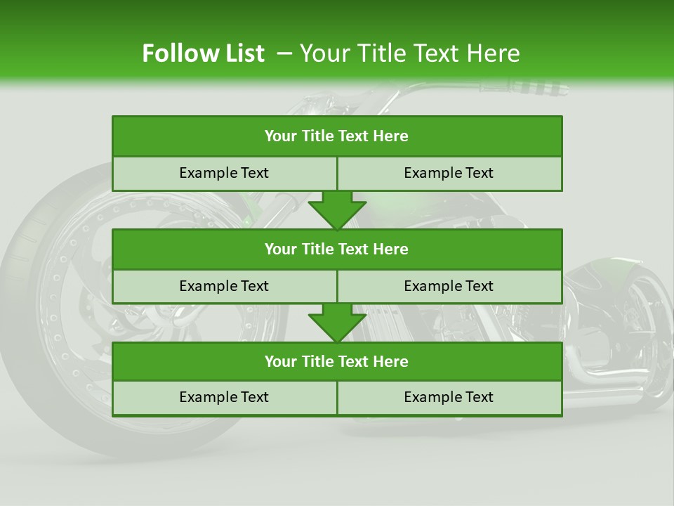 A Green And Black Motorcycle On A Gray Background PowerPoint Template