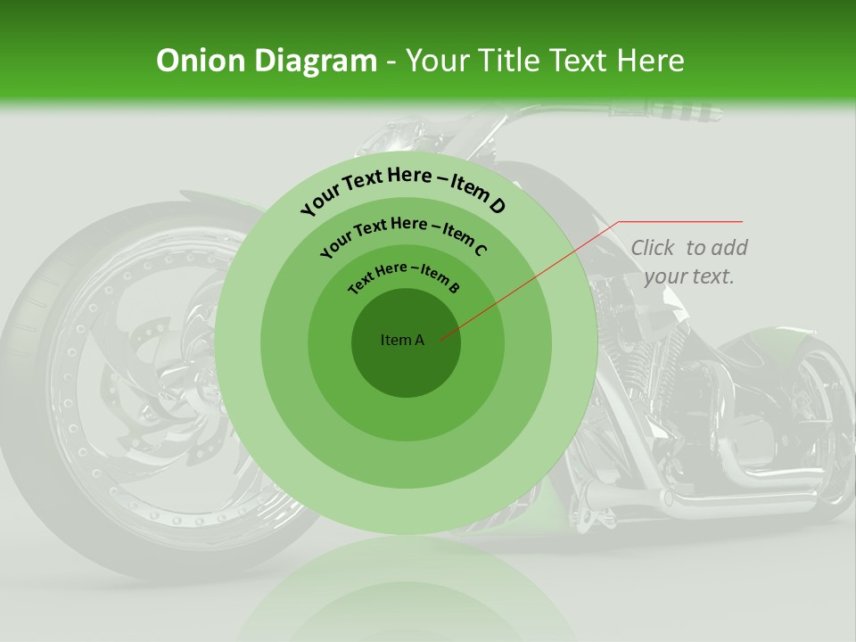 A Green And Black Motorcycle On A Gray Background PowerPoint Template