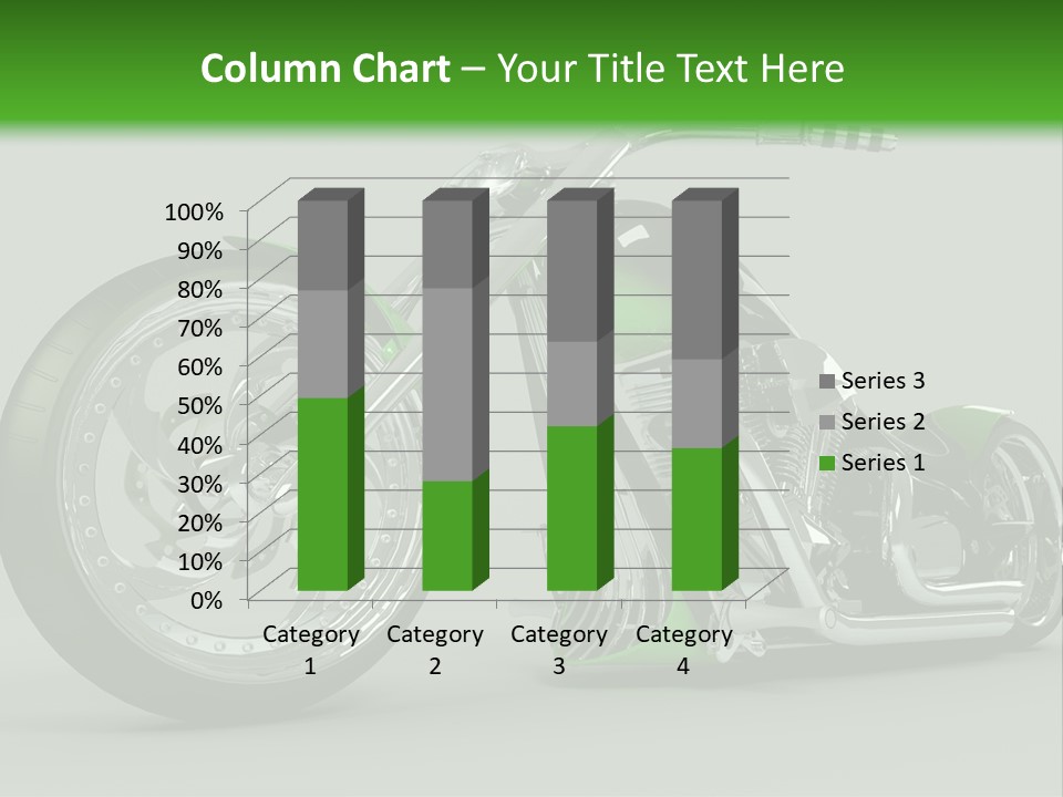 A Green And Black Motorcycle On A Gray Background PowerPoint Template