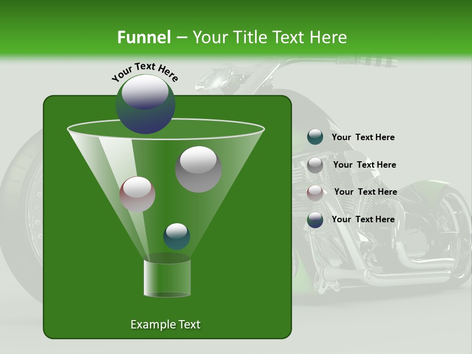 A Green And Black Motorcycle On A Gray Background PowerPoint Template