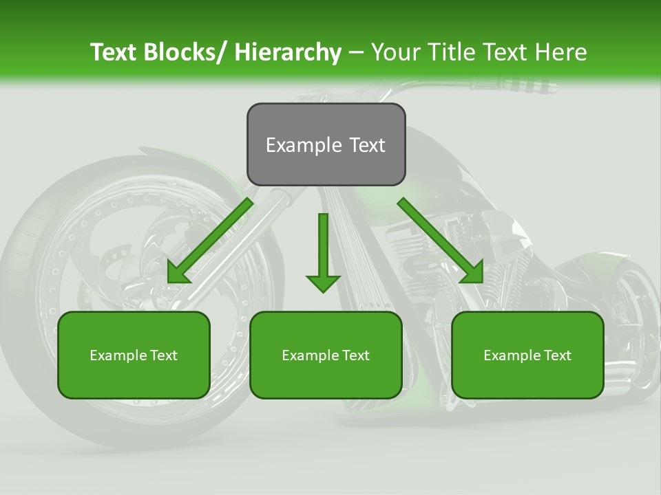 A Green And Black Motorcycle On A Gray Background PowerPoint Template