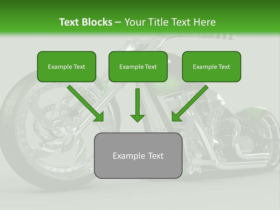 A Green And Black Motorcycle On A Gray Background PowerPoint Template