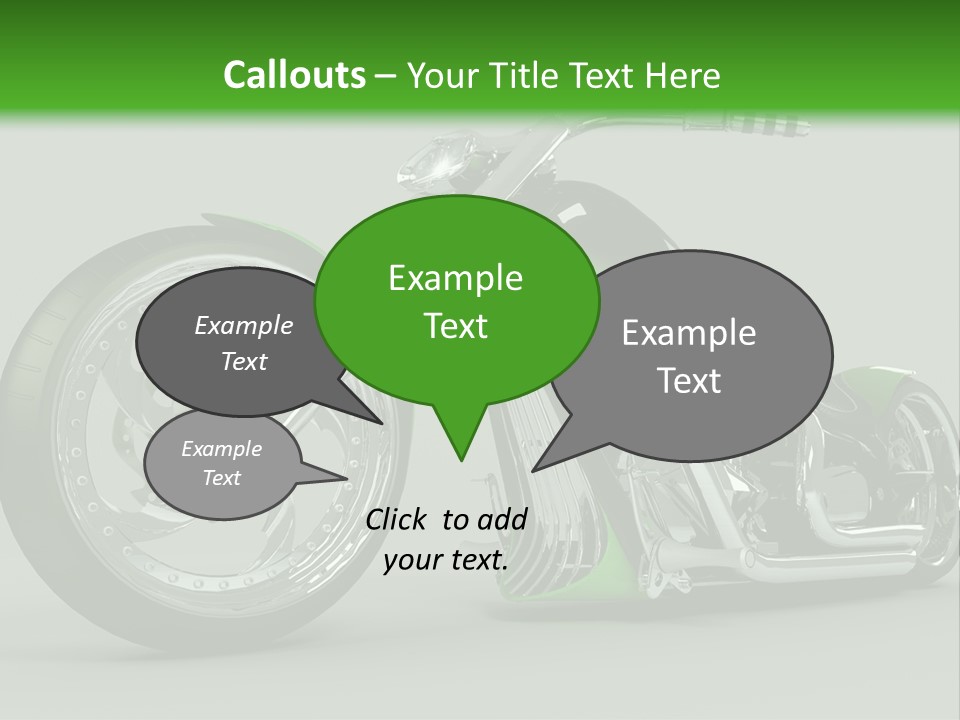 A Green And Black Motorcycle On A Gray Background PowerPoint Template