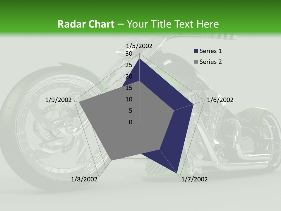 A Green And Black Motorcycle On A Gray Background PowerPoint Template
