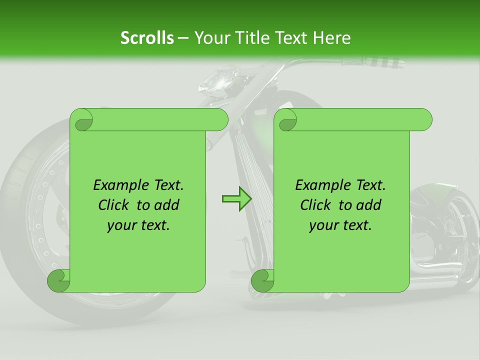 A Green And Black Motorcycle On A Gray Background PowerPoint Template