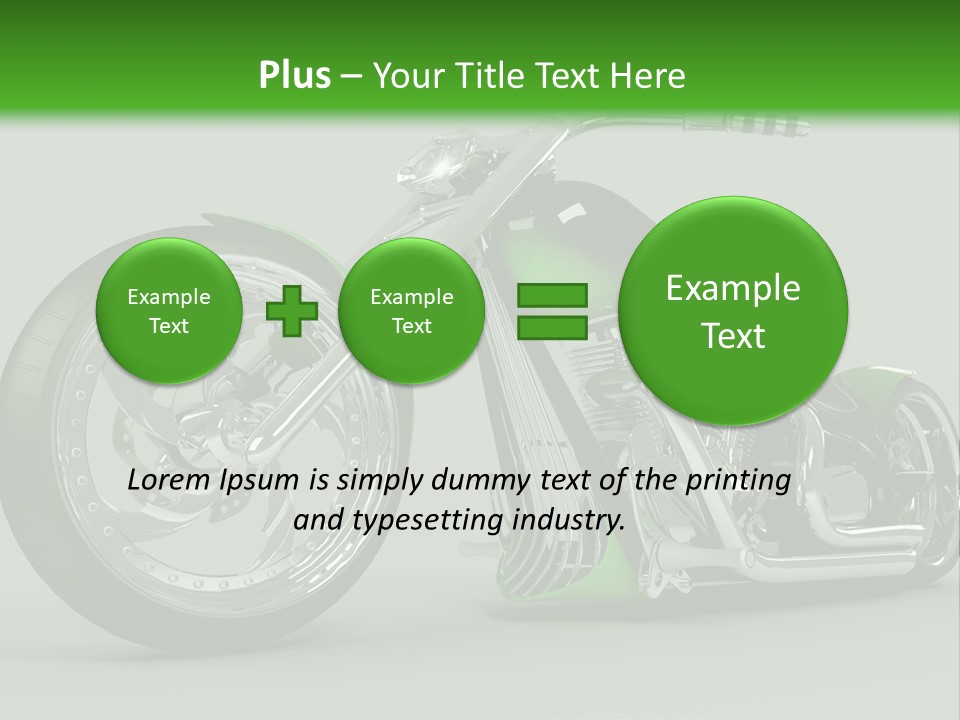 A Green And Black Motorcycle On A Gray Background PowerPoint Template