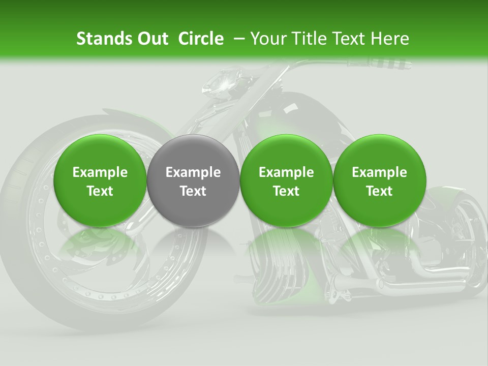 A Green And Black Motorcycle On A Gray Background PowerPoint Template