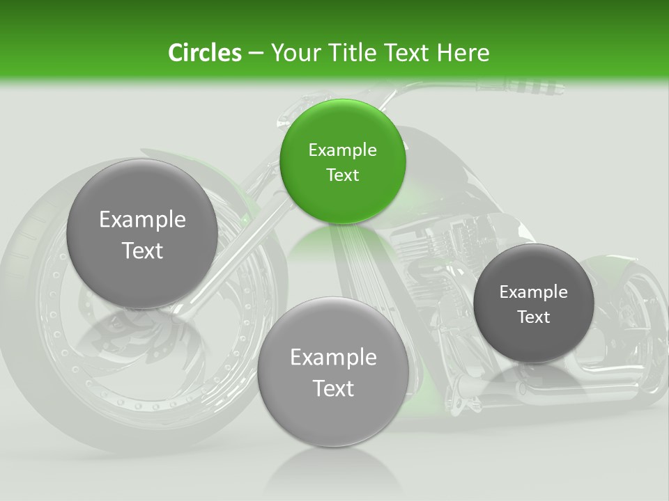 A Green And Black Motorcycle On A Gray Background PowerPoint Template